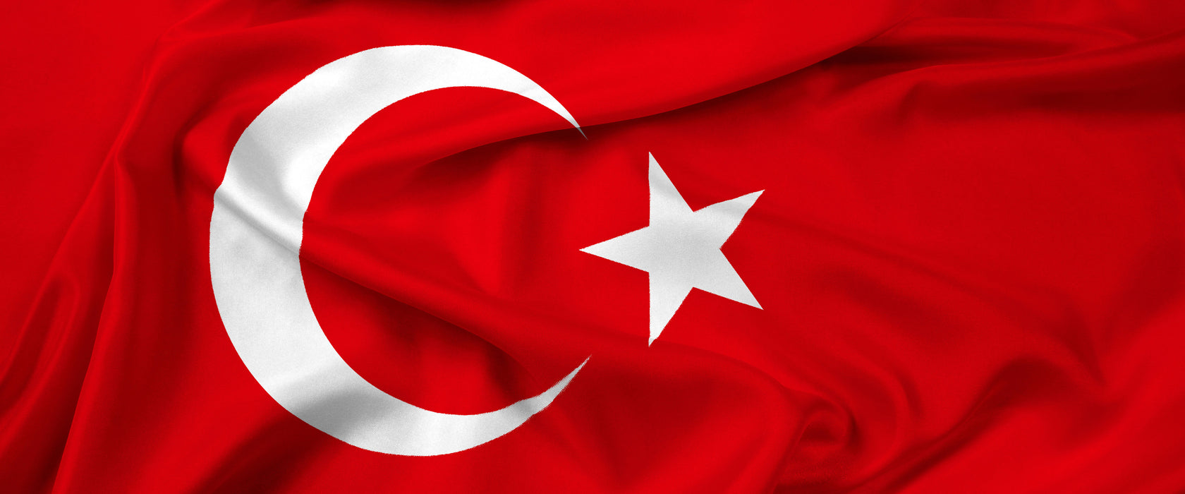 Turkey flag Türkei Flagge, Glasbild Panorama