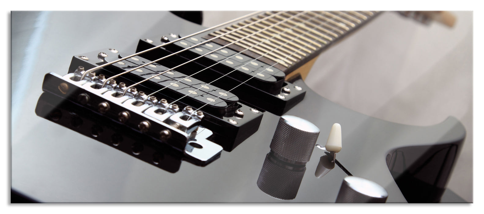 Black Guitar, Glasbild Panorama