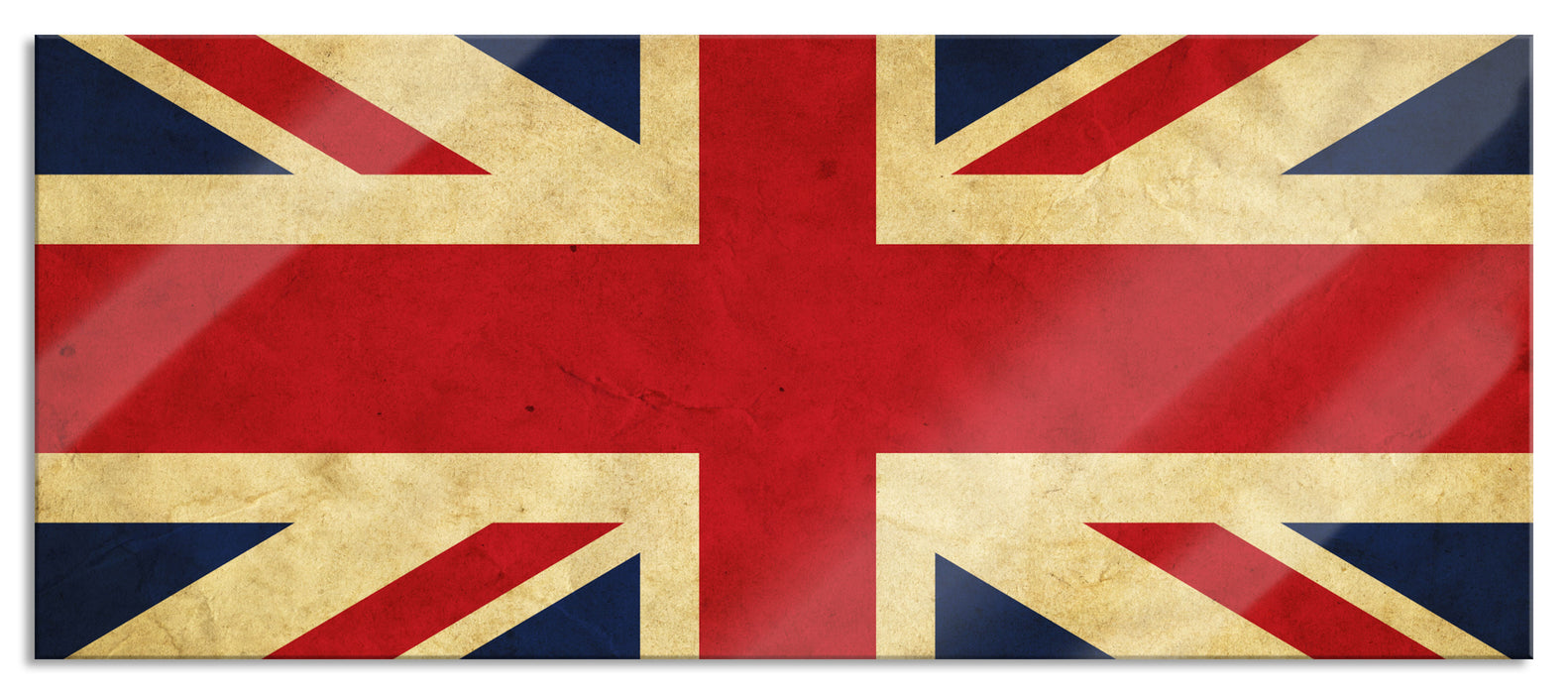 Pixxprint Großbritannien Flagge, Glasbild Panorama