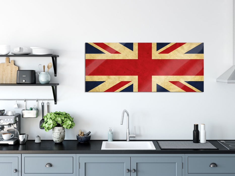 Großbritannien Flagge, Glasbild Panorama