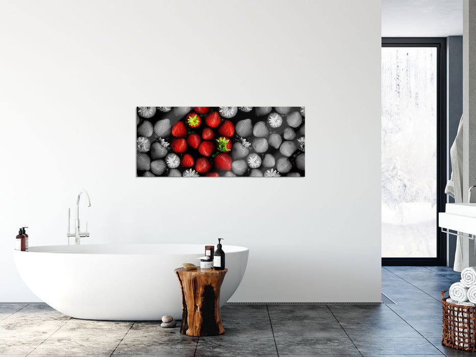 Erdbeeren, Glasbild Panorama