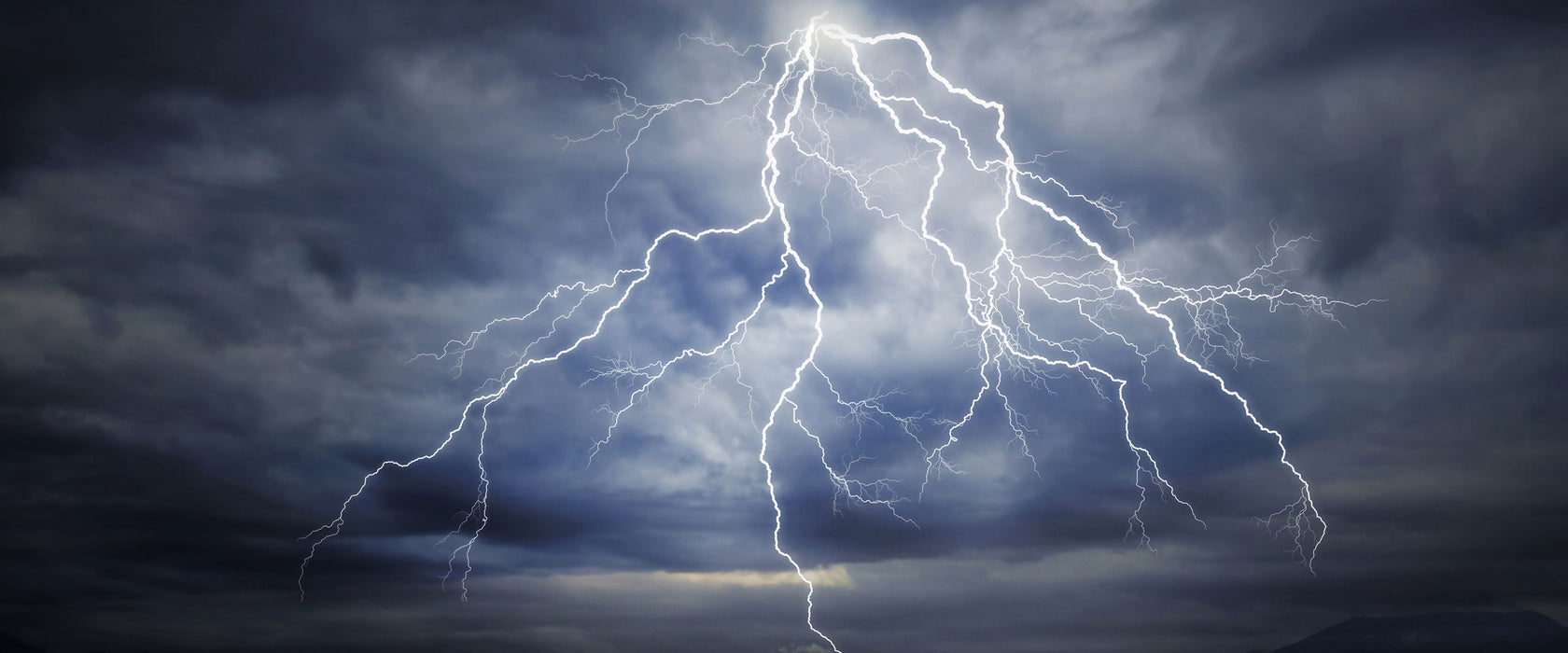 gewaltiges Gewitter, Glasbild Panorama