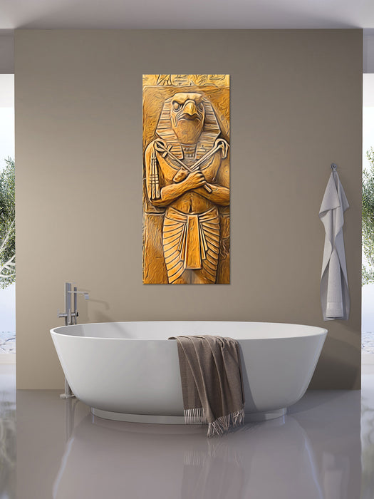Horus der ägyptische Gott, Glasbild Panorama