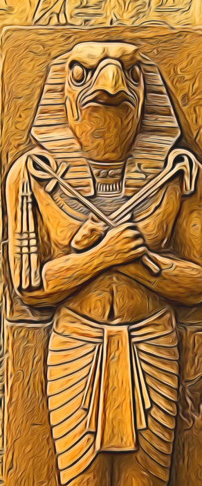 Horus der ägyptische Gott, Glasbild Panorama