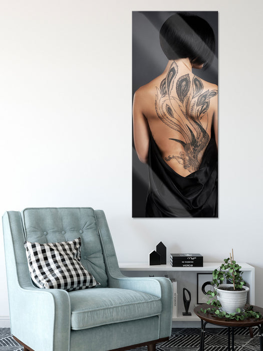 Sexy Dragon Tattoo, Glasbild Panorama