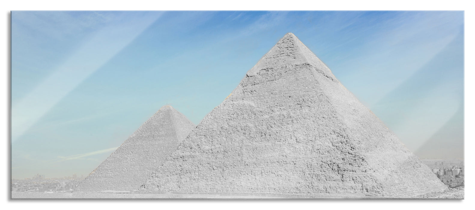 Pixxprint Pyramiden von Gizeh, Glasbild Panorama
