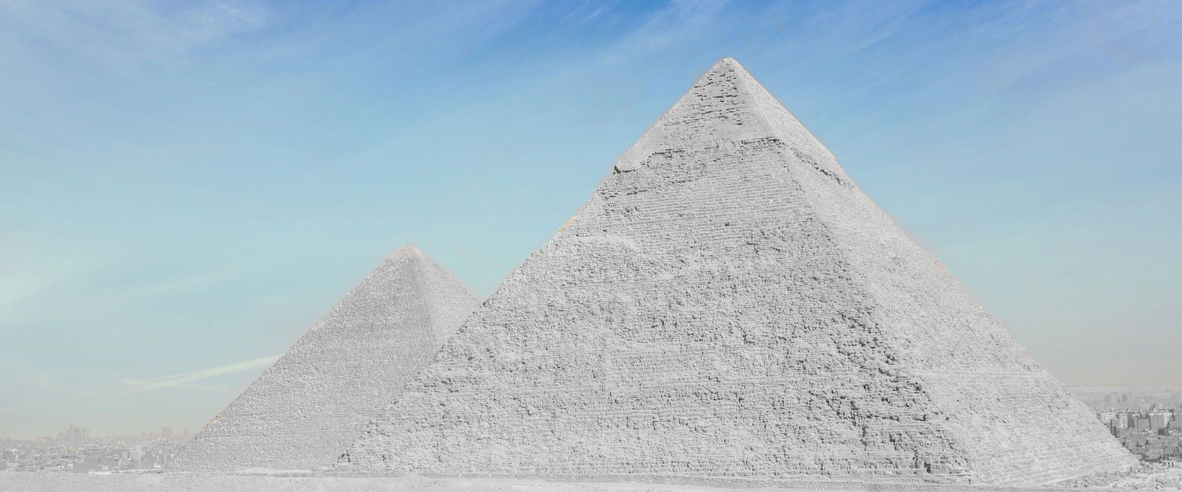 Pyramiden von Gizeh, Glasbild Panorama