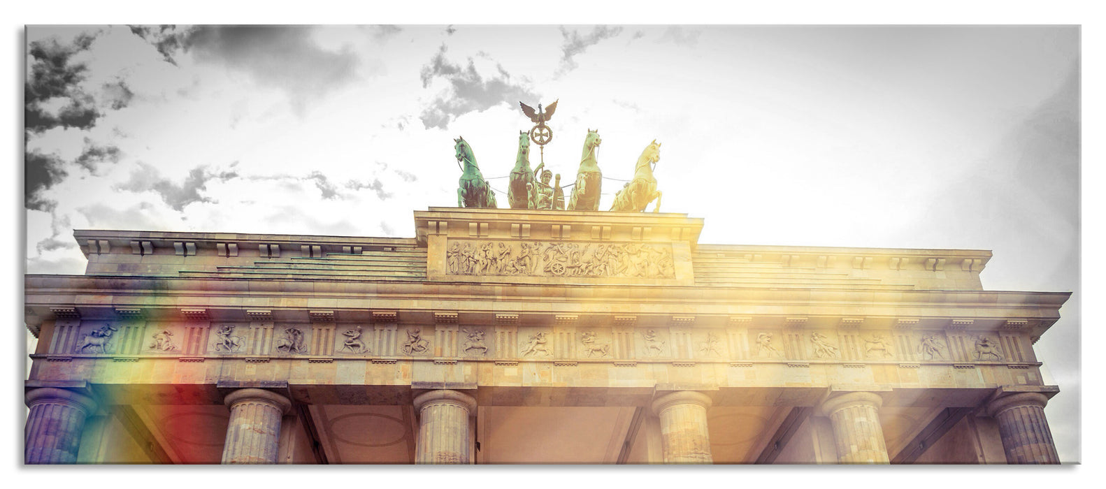 Pixxprint Brandenburger Tor in Berlin, Glasbild Panorama
