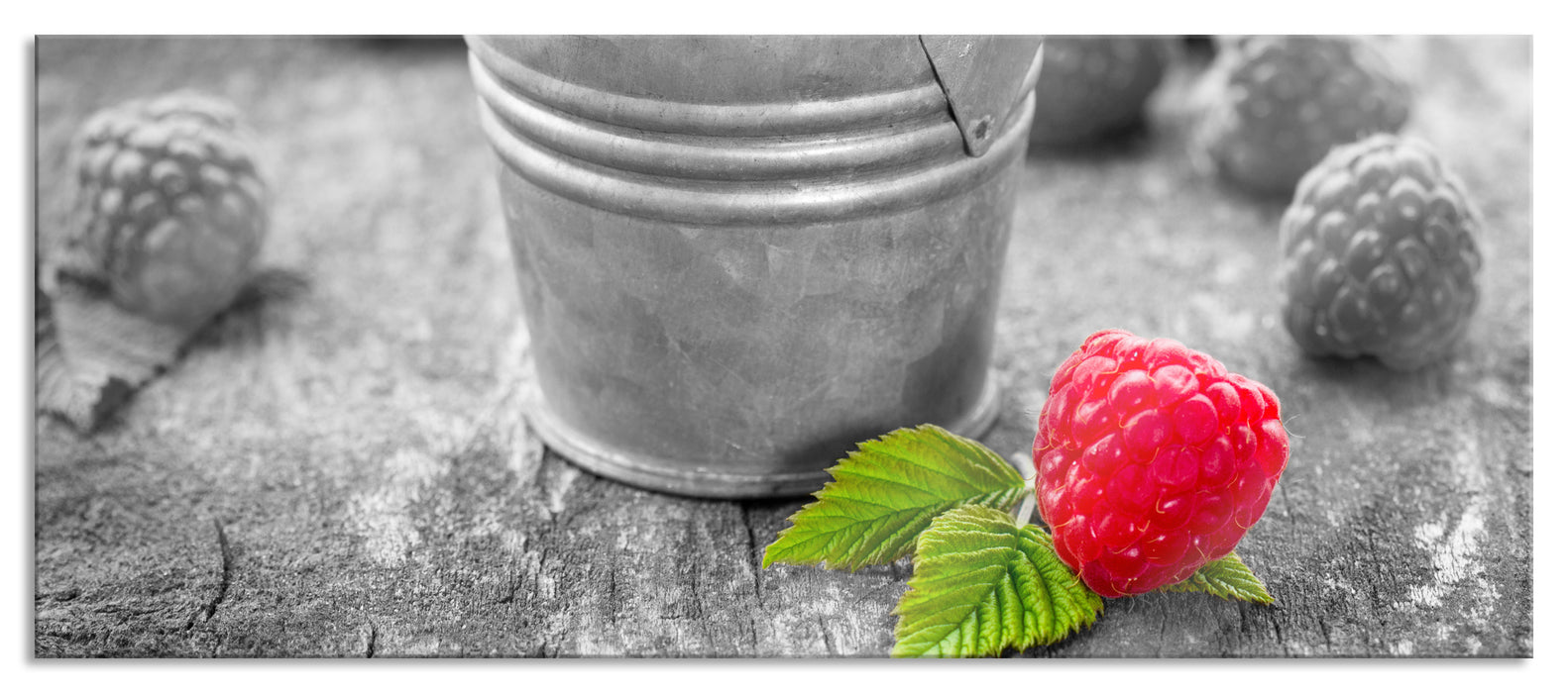 Pixxprint Früchte Eimer Obst Fruit food, Glasbild Panorama