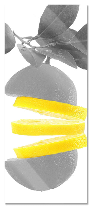 Pixxprint Frische aufgeschnittene Zitrone, Glasbild Panorama