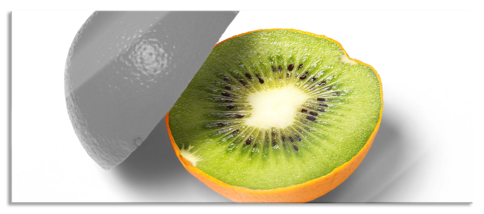 Pixxprint Orangen Kiwi Fruit Früchte Obst, Glasbild Panorama