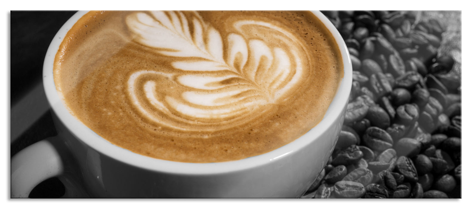 Pixxprint Dekor auf Kaffee, Glasbild Panorama