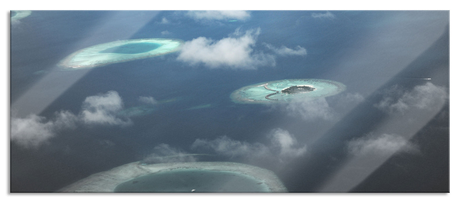 Pixxprint Trauminsel im Meer, Glasbild Panorama