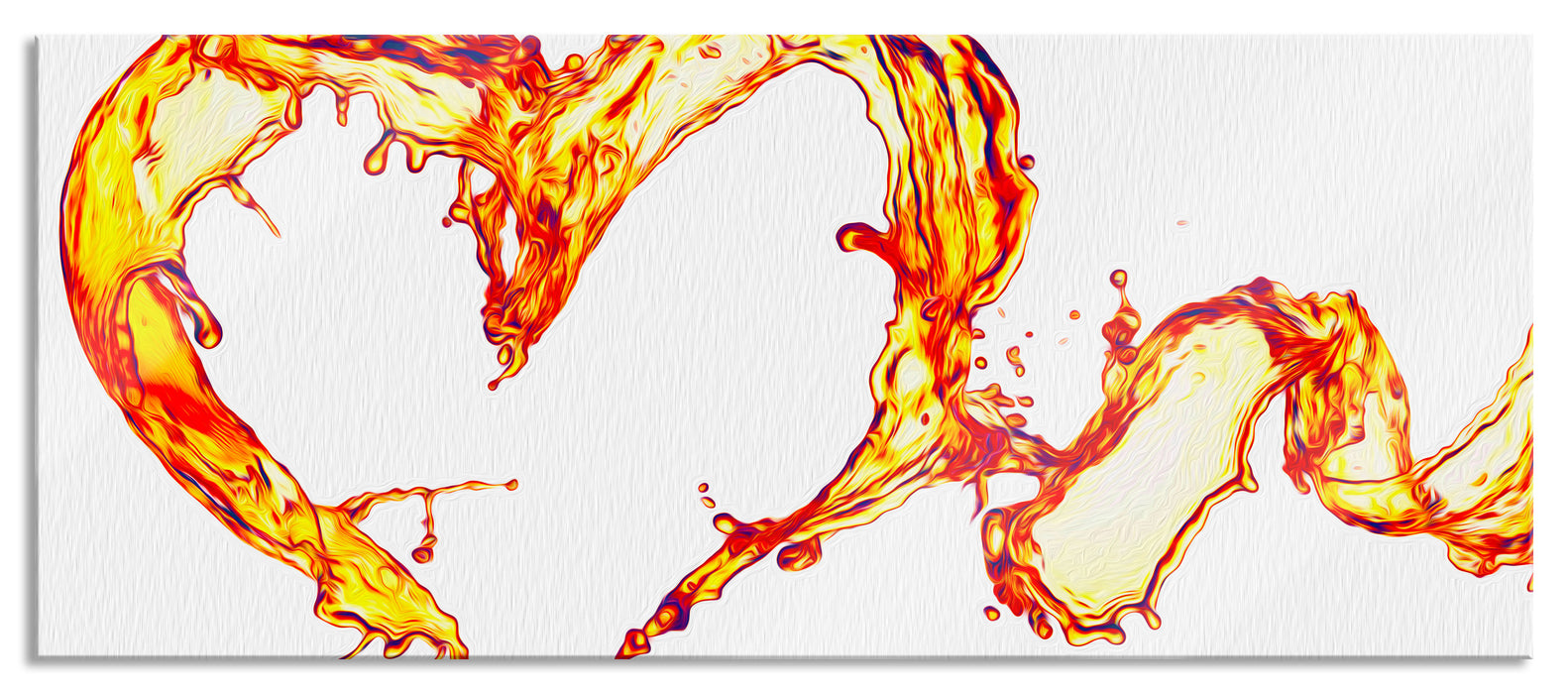 Pixxprint Oranges Herz aus Wasser, Glasbild Panorama