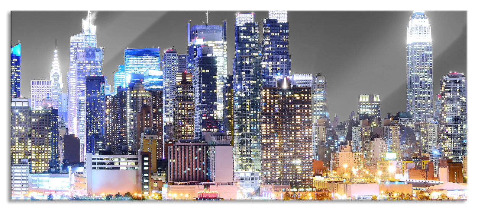 Pixxprint New York Skyline, Glasbild Panorama