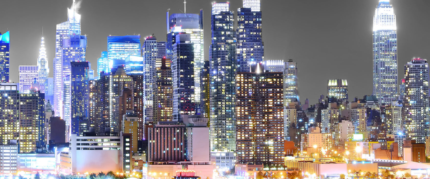 New York Skyline, Glasbild Panorama