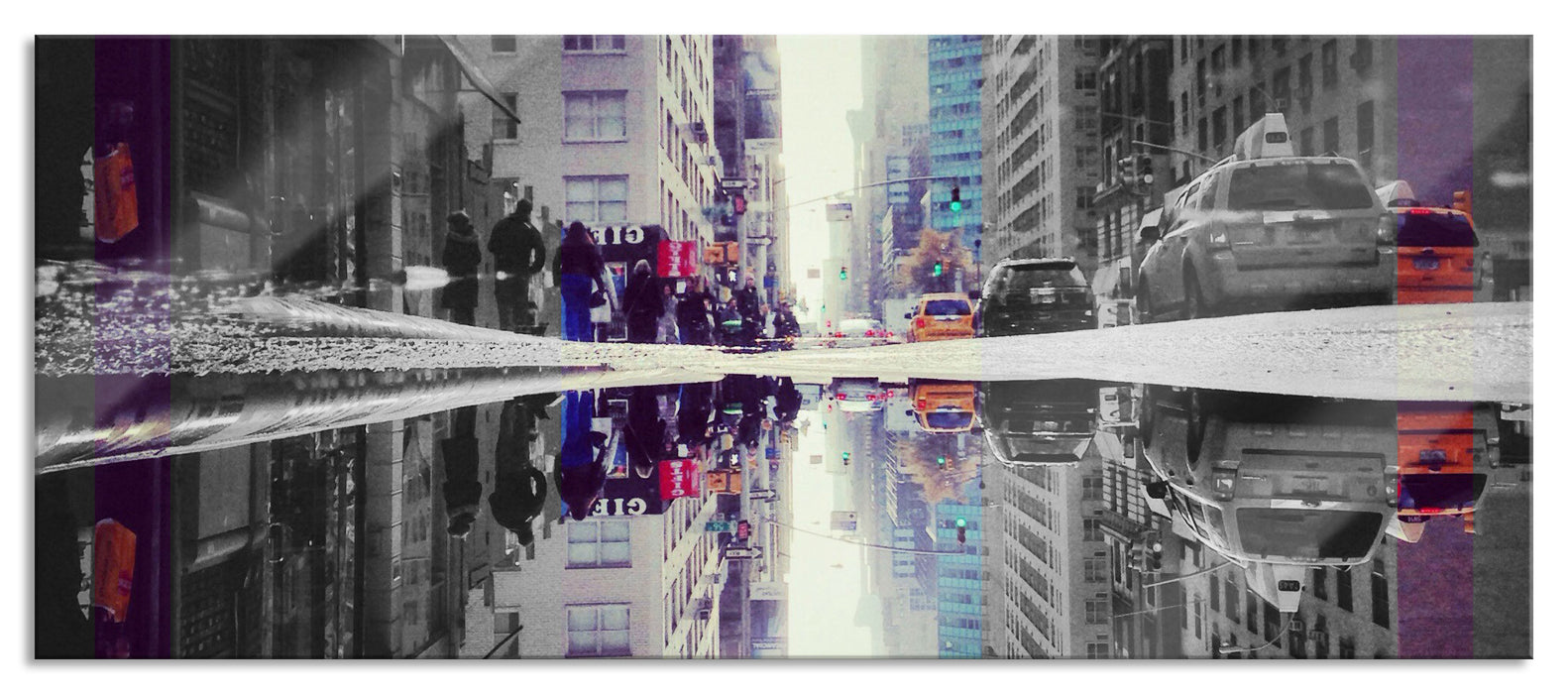 Pixxprint Times Square in New York, Glasbild Panorama
