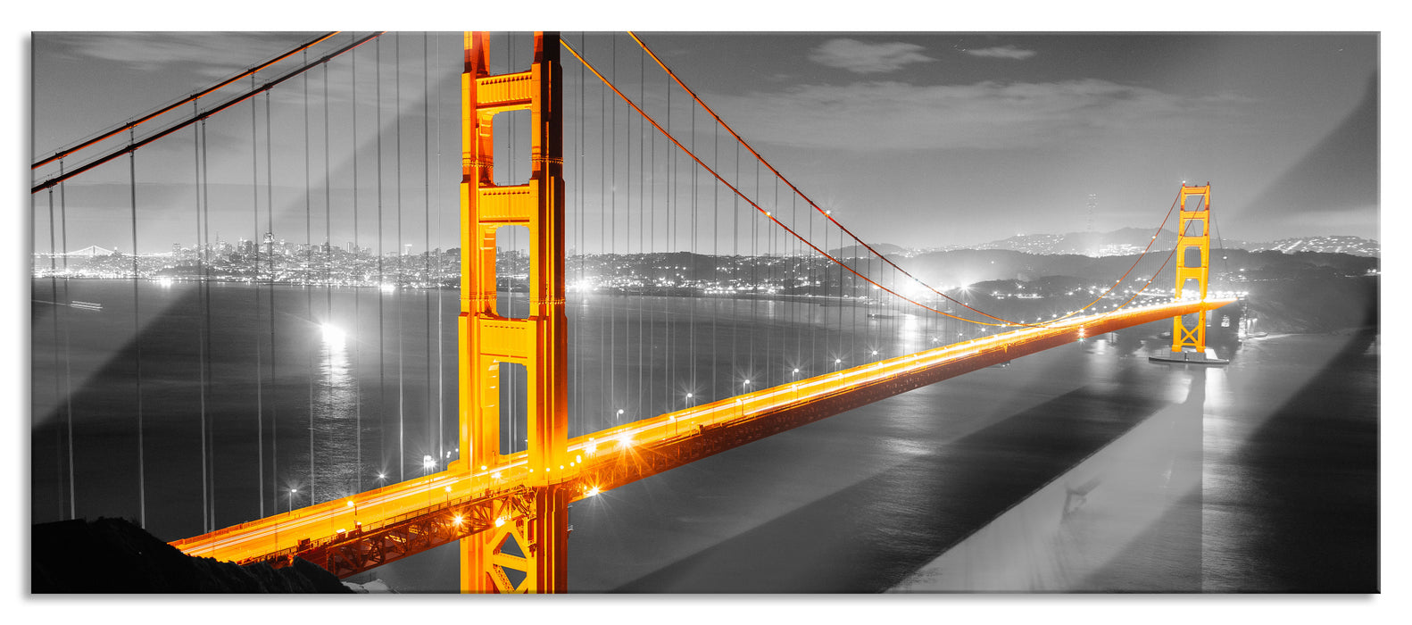 Pixxprint riesige Golden Gate Bridge, Glasbild Panorama