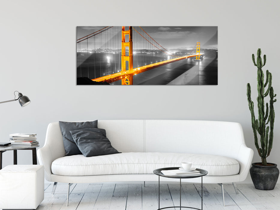 riesige Golden Gate Bridge, Glasbild Panorama