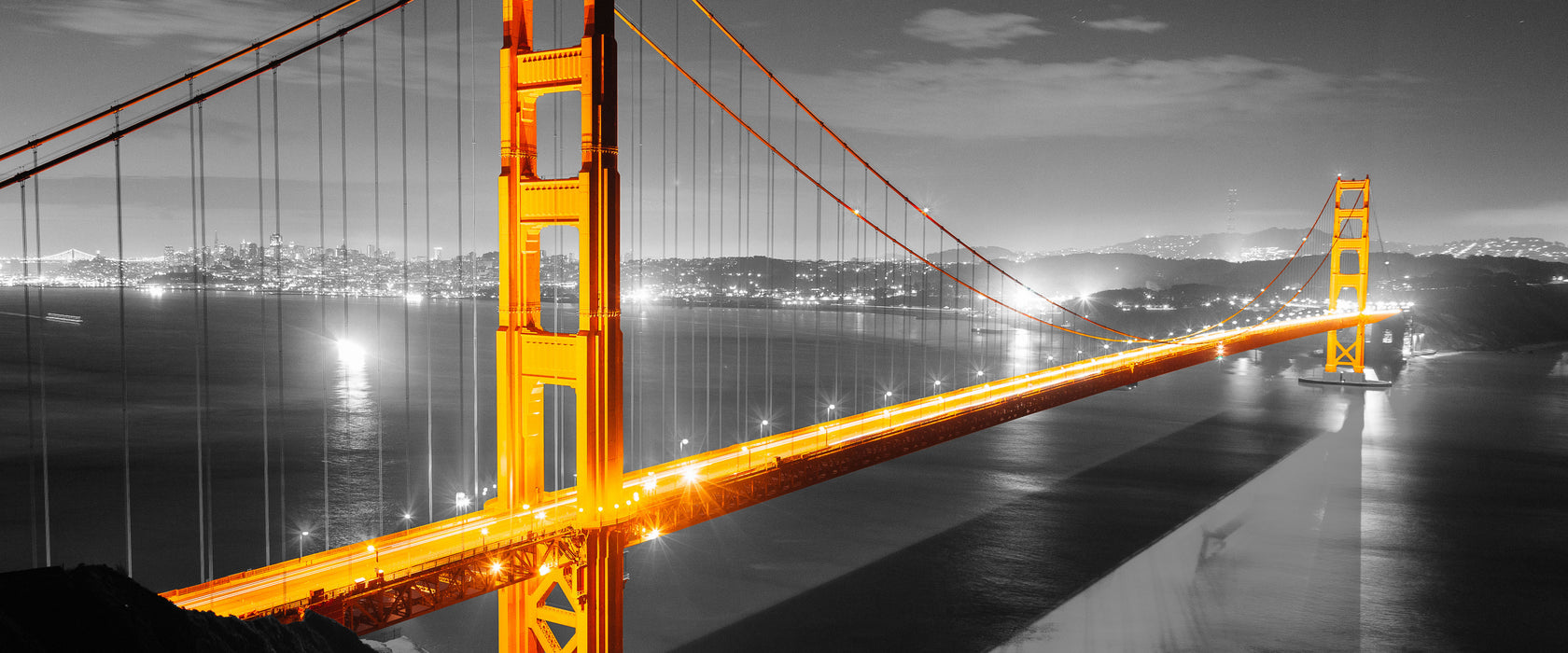 riesige Golden Gate Bridge, Glasbild Panorama