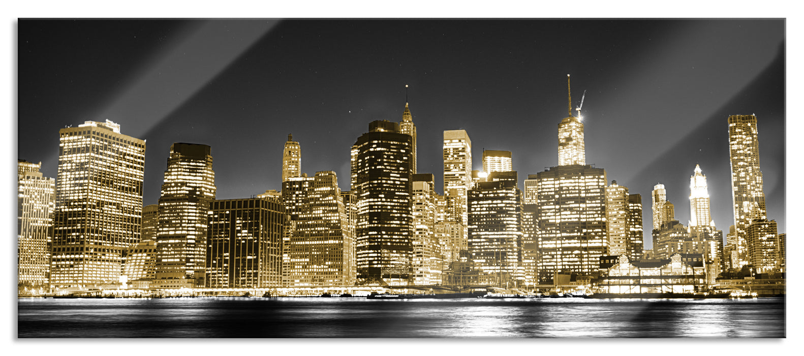 Manhattan Skyline, Glasbild Panorama
