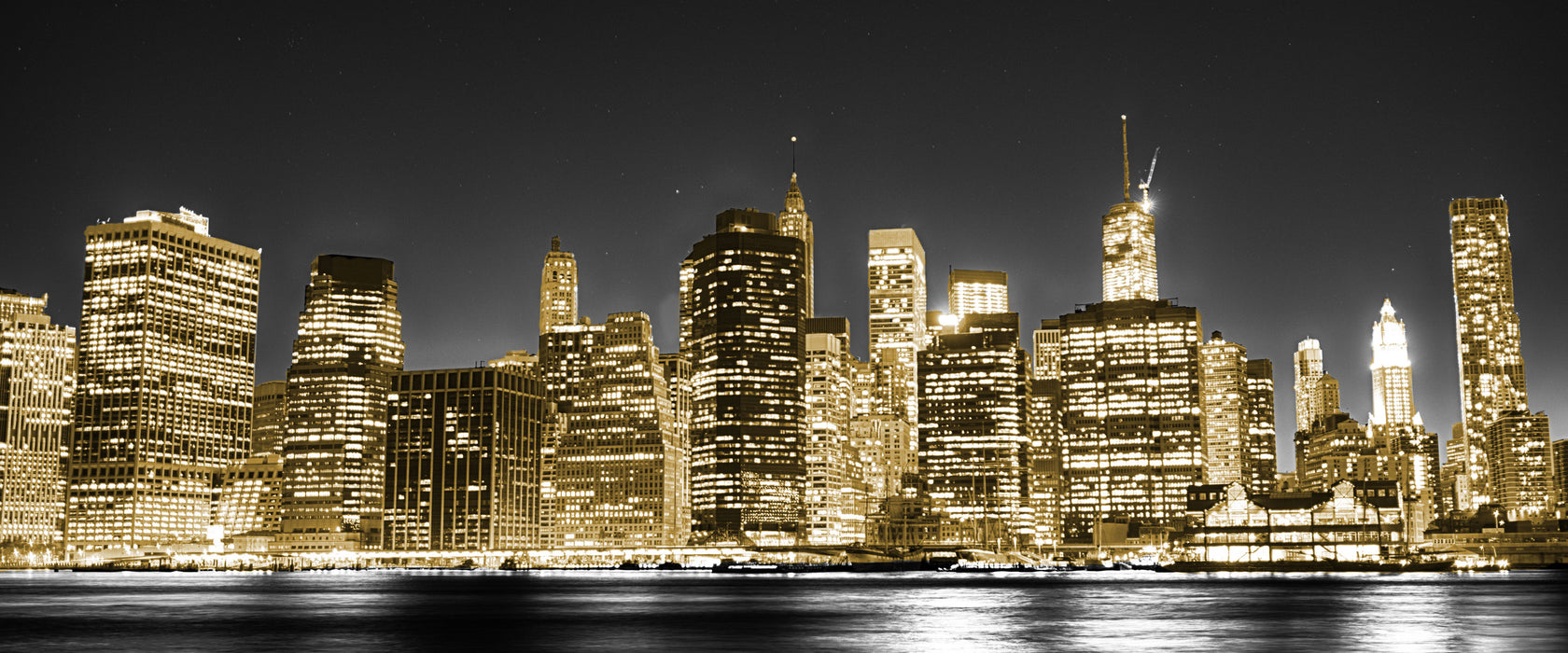 Manhattan Skyline, Glasbild Panorama