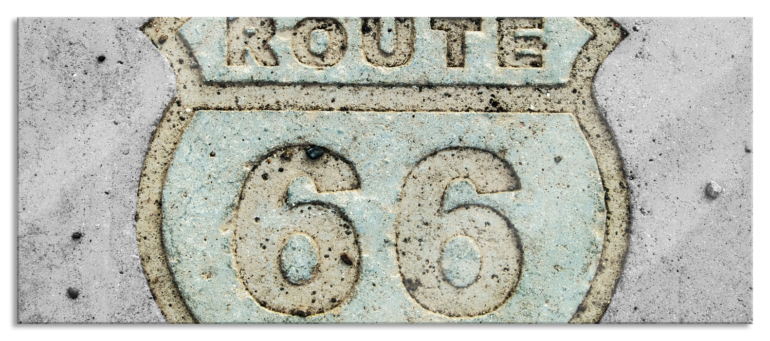 Pixxprint Route 66, Glasbild Panorama