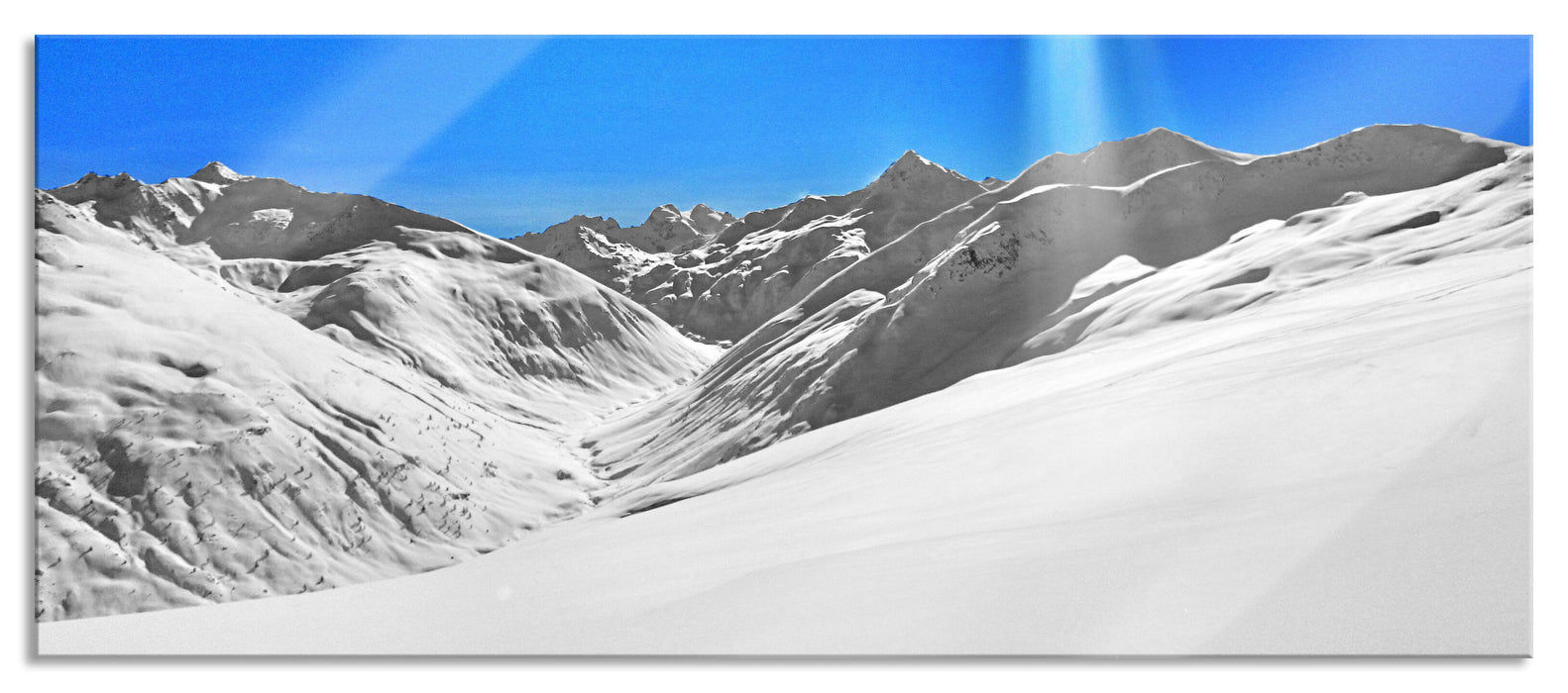 Pixxprint Berglandschaft im Winter, Glasbild Panorama