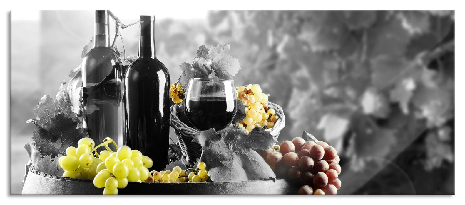 gemischte Auslese an Weintrauben, Glasbild Panorama