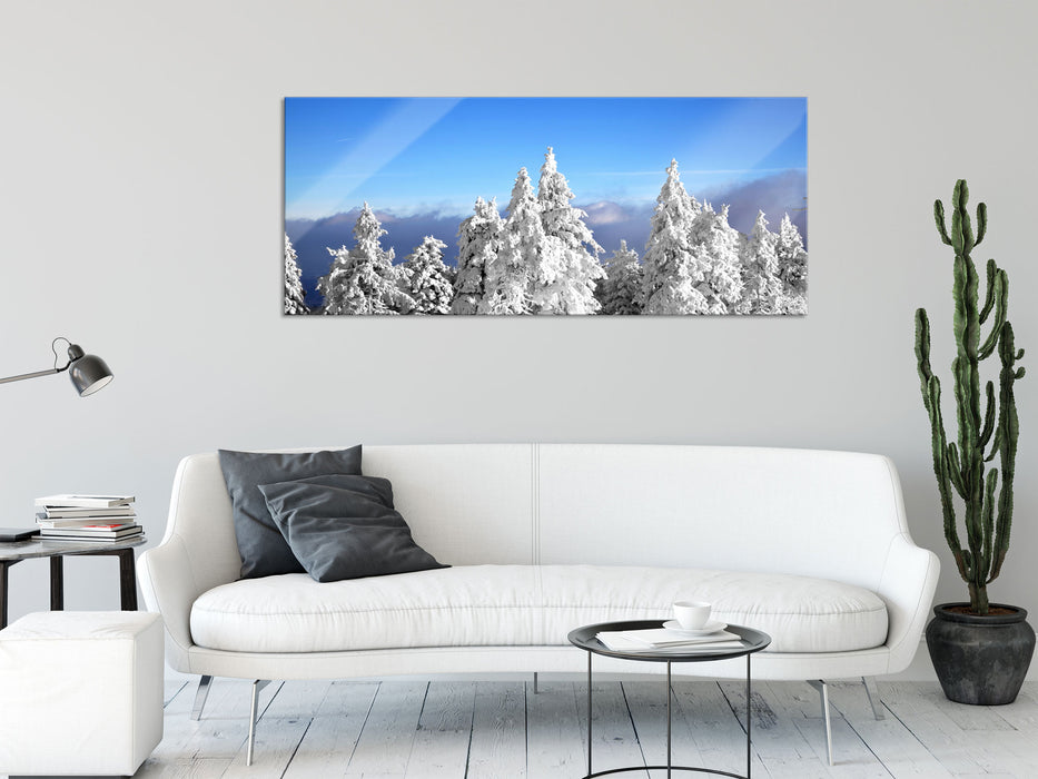 Winter Wunderland, Glasbild Panorama