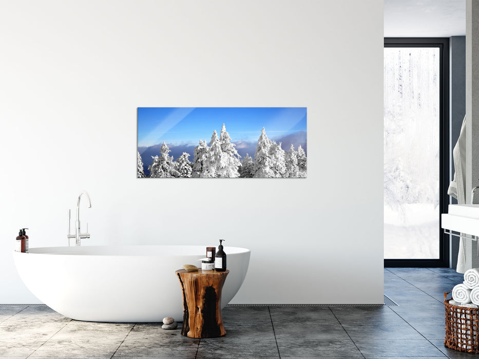 Winter Wunderland, Glasbild Panorama