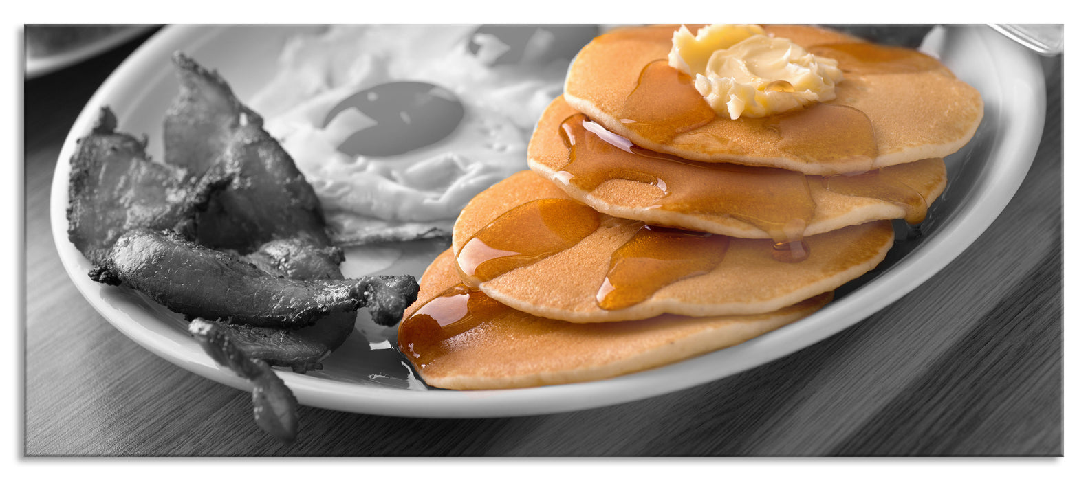 Pixxprint Pancakes zum Frühstück, Glasbild Panorama