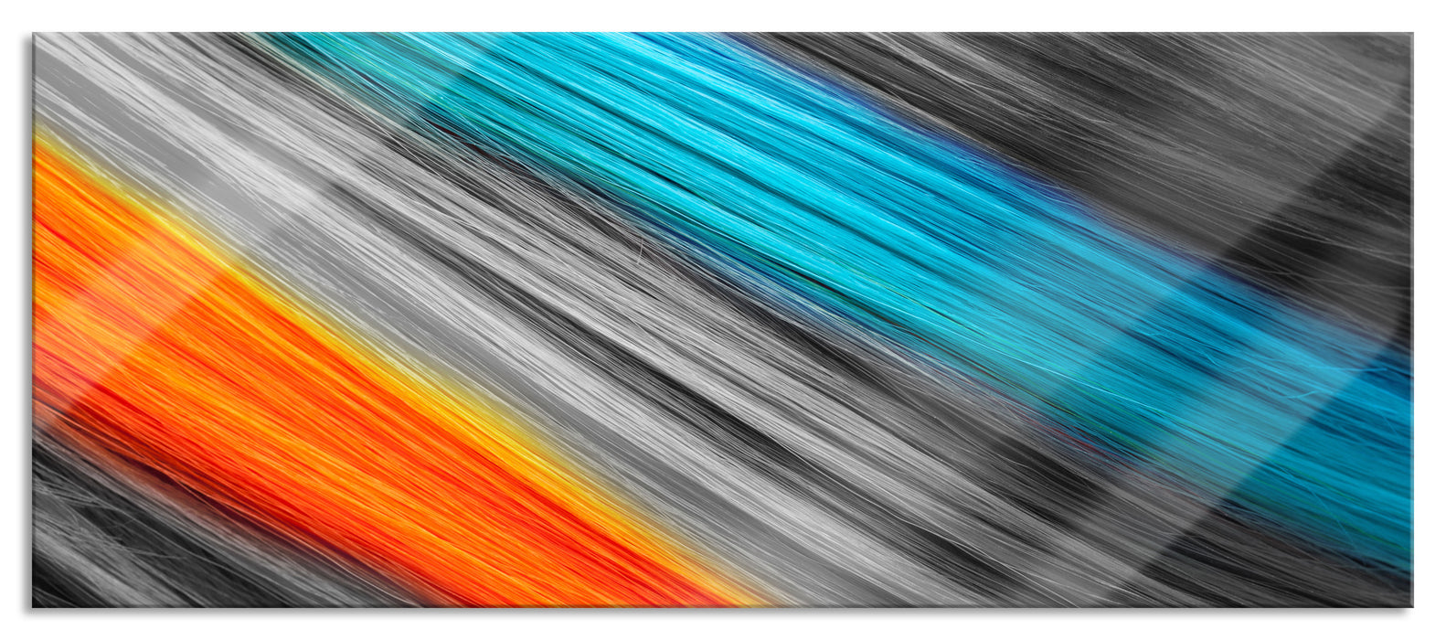 Pixxprint Bunte Haarsträhnen, Glasbild Panorama