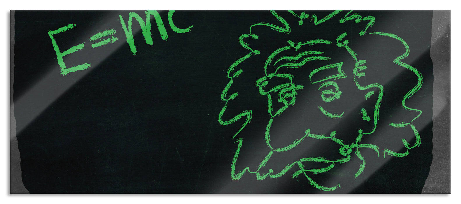 Pixxprint Albert Einstein, Glasbild Panorama