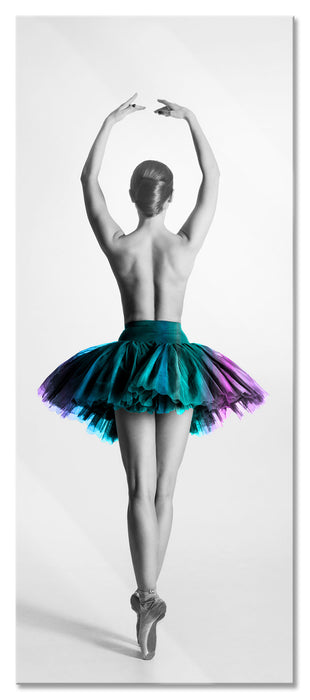 Pixxprint anmutige Ballerina im Tütü, Glasbild Panorama