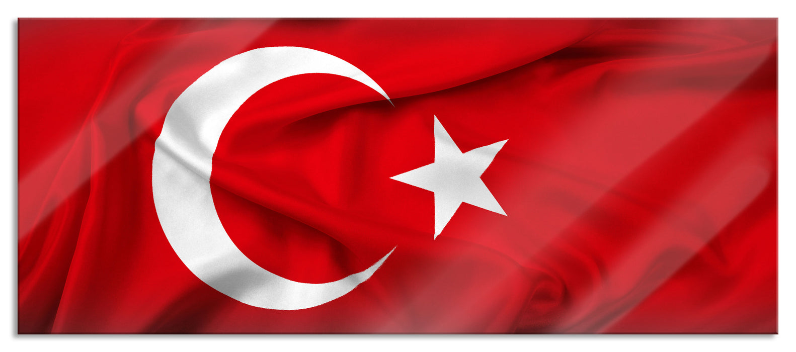 Flagge der Türkei, Glasbild Panorama