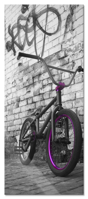 Pixxprint BMX Fahrrad Graffiti, Glasbild Panorama