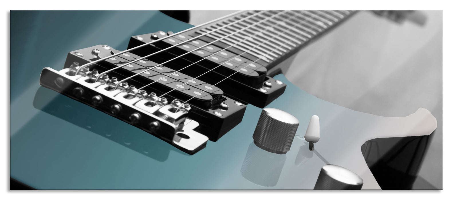 Pixxprint E-Gitarre, Glasbild Panorama