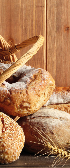 Brot Brötchen Frühstück Bäcker, Glasbild Panorama