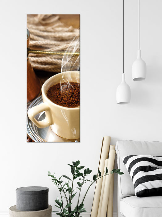 Kaffe Kaffeetasse Kaffee, Glasbild Panorama