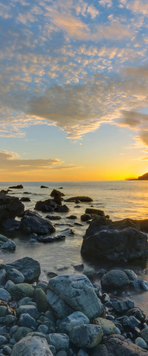 Felsen am Strand, Glasbild Panorama