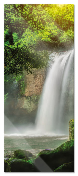 Pixxprint Wasserfall, Glasbild Panorama