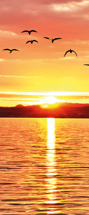 See Abenddämmerung, Glasbild Panorama