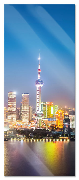 Pixxprint Shanghai Skyline, Glasbild Panorama