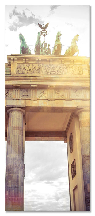 Pixxprint berühmtes Brandenburger Tor in Berlin, Glasbild Panorama