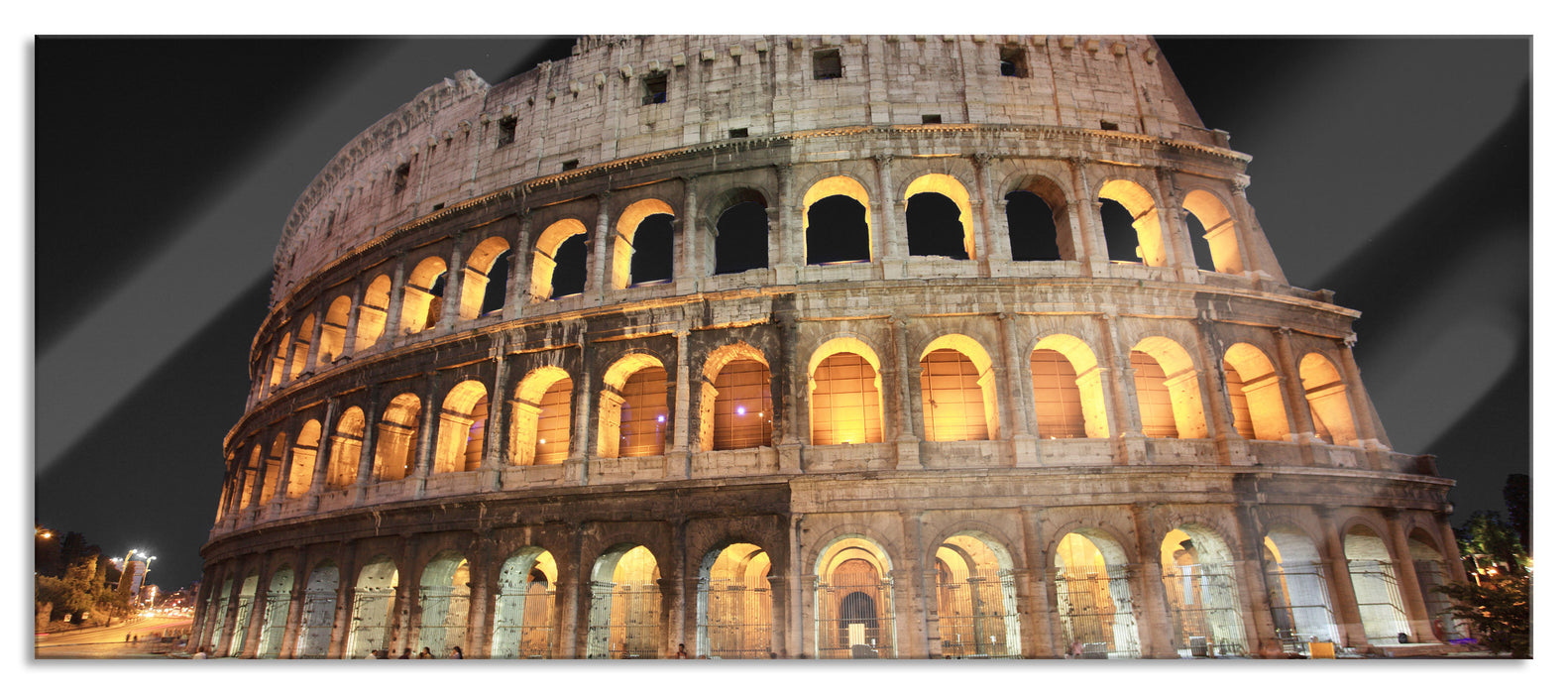 Pixxprint Colosseum in Rom Italien, Glasbild Panorama