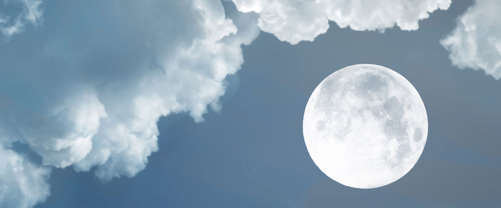 Vollmond über Wolke, Glasbild Panorama