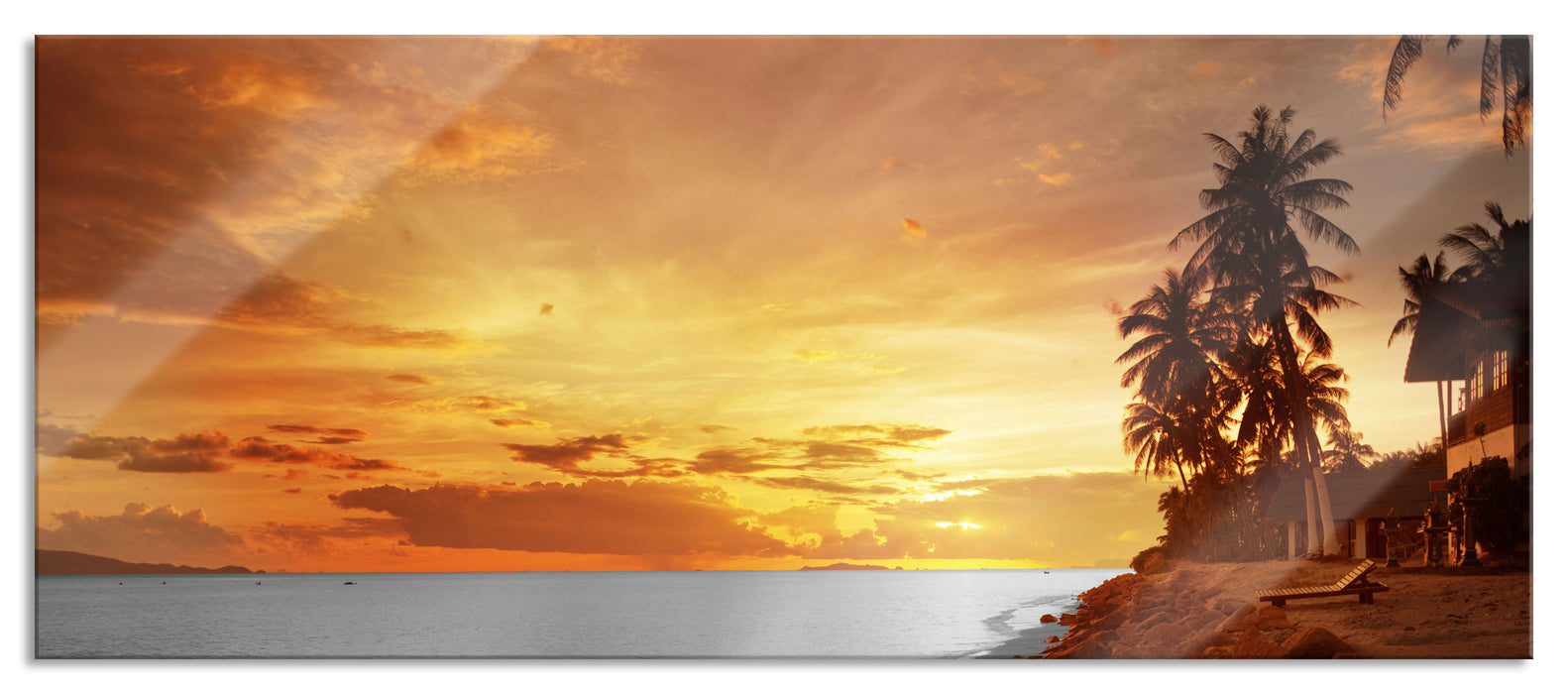 Pixxprint Entspanntes Urlaubsgebiet, Glasbild Panorama