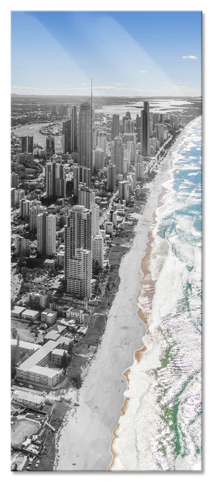 Pixxprint Hochhäuser Gold Coast, Glasbild Panorama