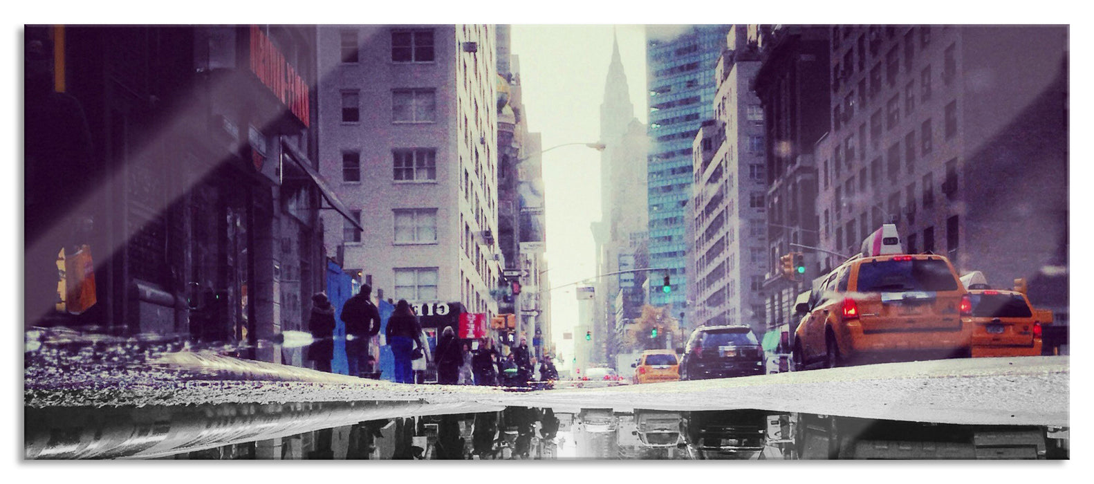 Times Square in New York, Glasbild Panorama